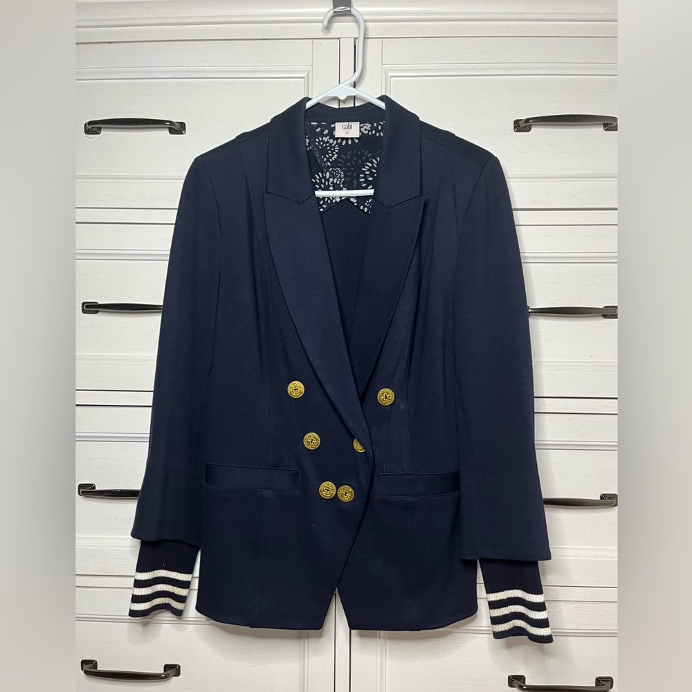 Cabi Grand Slam Women’s Size 12 Navy Blazer Jacket 5150